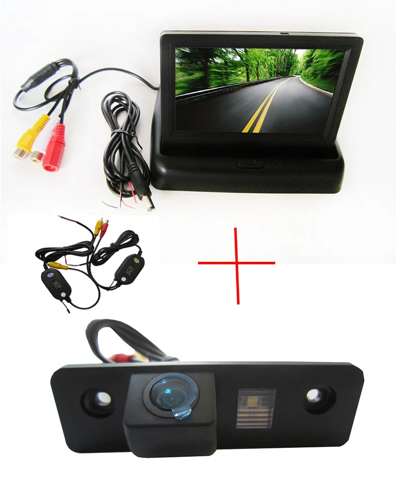 

Wireless Color CCD Chip Car Rear View Camera for SKODA ROOMSTER OCTAVIA TOUR FABIA + 4.3 Inch foldable LCD Monitor