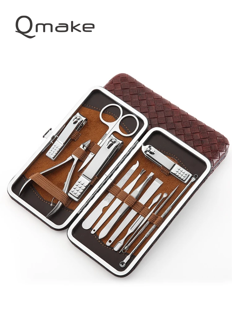 13 шт маникюр профессиональный инструмент педикюрные наборы Сталь Nail Clipper обрезки ножницами кутикулы полированная файл комплект
