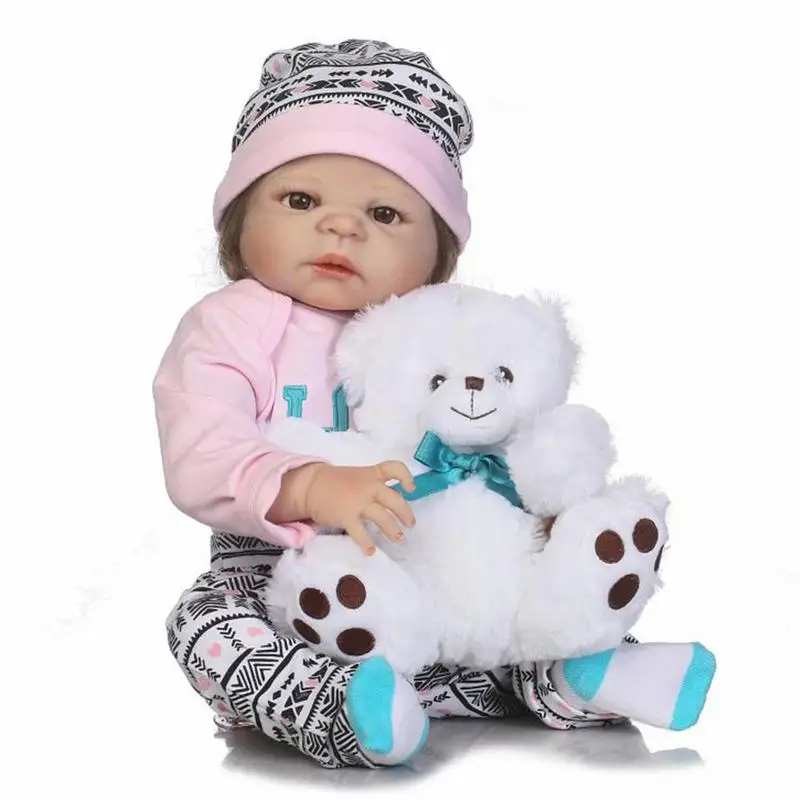 

56cm Love Baby Reborn doll baby real full silicone realistic dolls Early Education for Children Birthday Gift