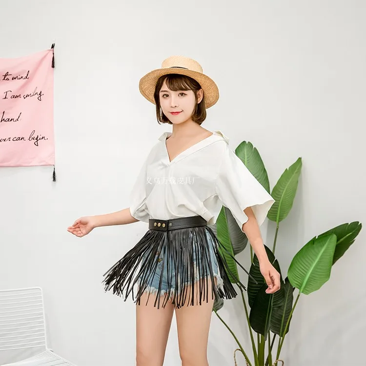 

1pcs DIY sewing Fashion PU Leather Tassel Lace Trimmings Fringe garment accessories double face bag charms