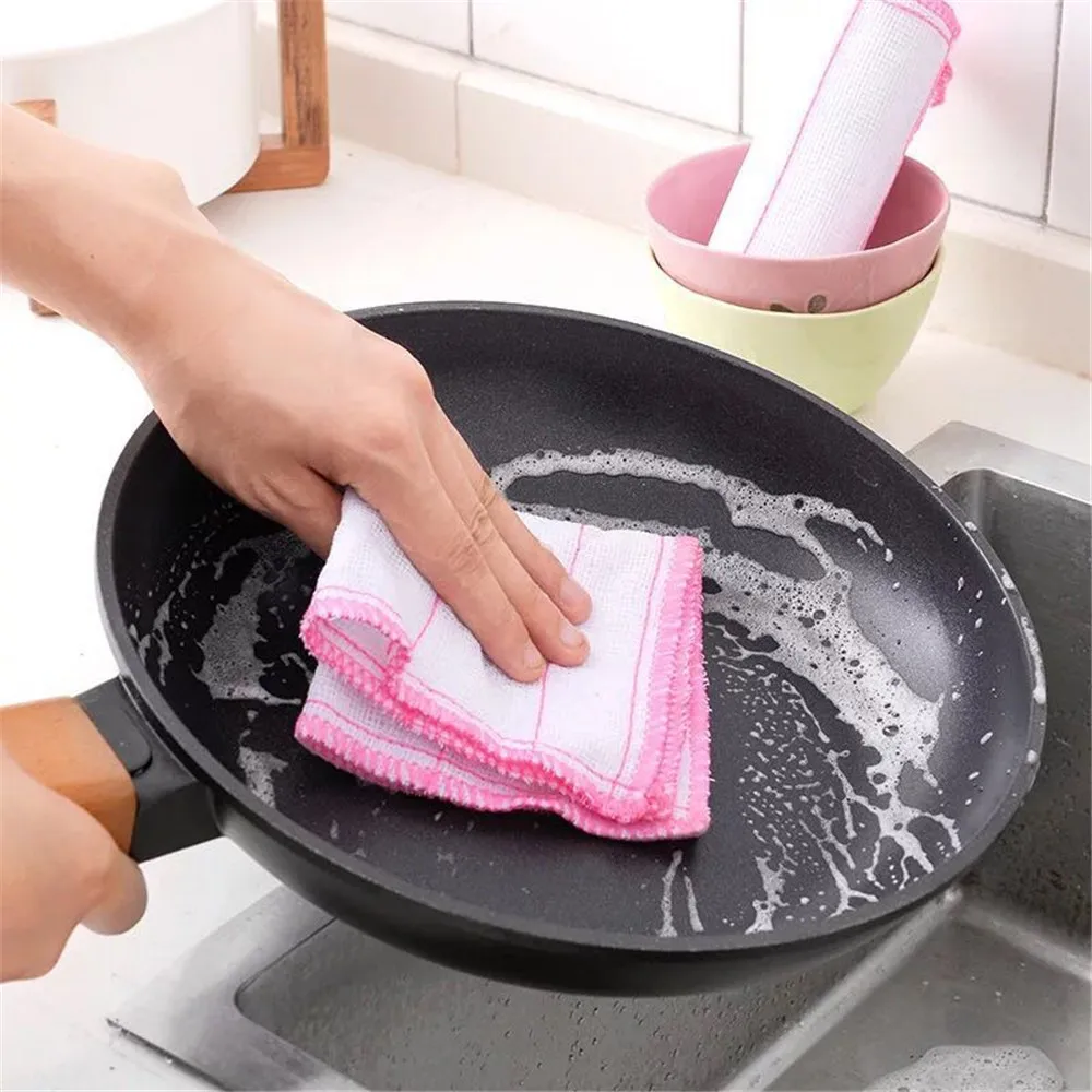 1pc Household Kitchen Towels Super Absorbent Thicker Microfiber Wipe