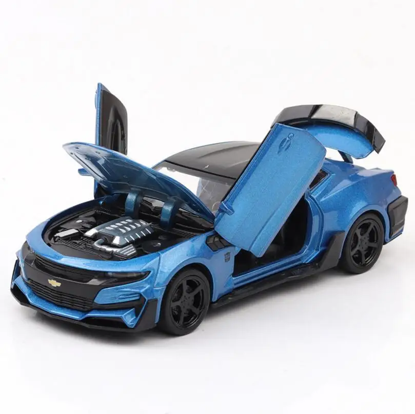 

Hot 1:32Bumblebee Chevrolet Diecast Metal Model Car Sound and Light Pull-back Vehicle Toy for boy children and kids gift