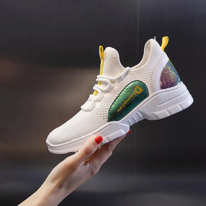 

New sports women's shoes 2019 spring summer fashion comfortable soft mesh color matching running shoes casual small white shoes