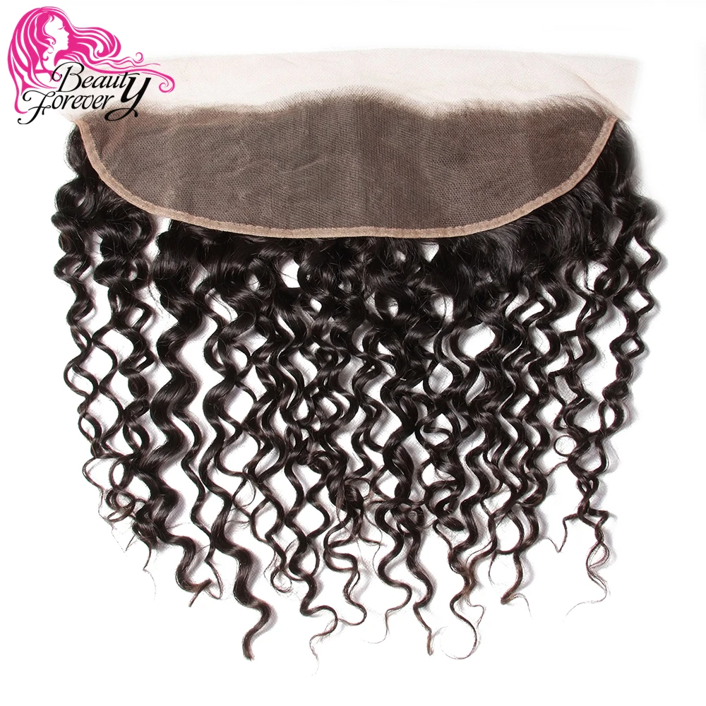 

Beauty Forever Curly Malaysian Hair Lace Frontal Closure 13*4 Free Part Ear to Ear Remy Human Hair Closures Natural Color