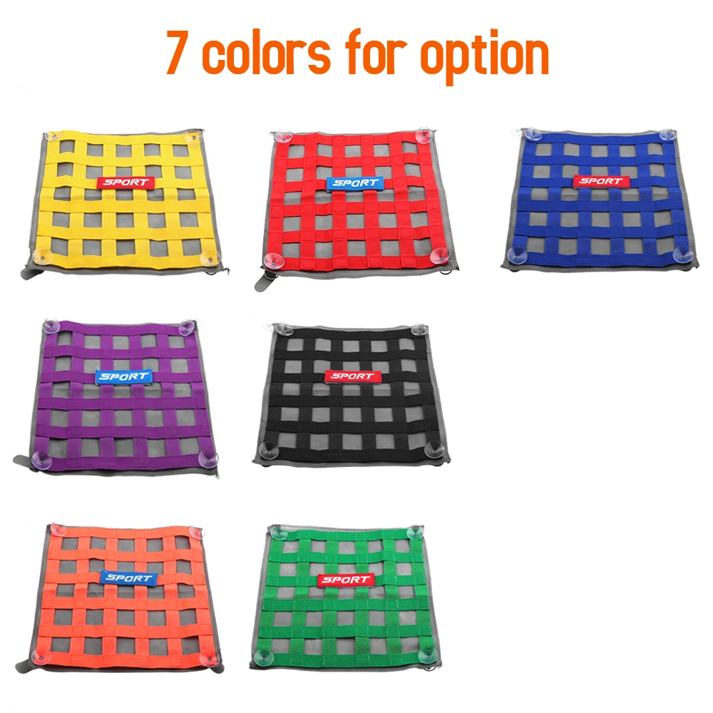 

Multi-colorful Car Window Net Car Rally Racing Safety Equipment Racing Window Safety Net Sunshade Decor