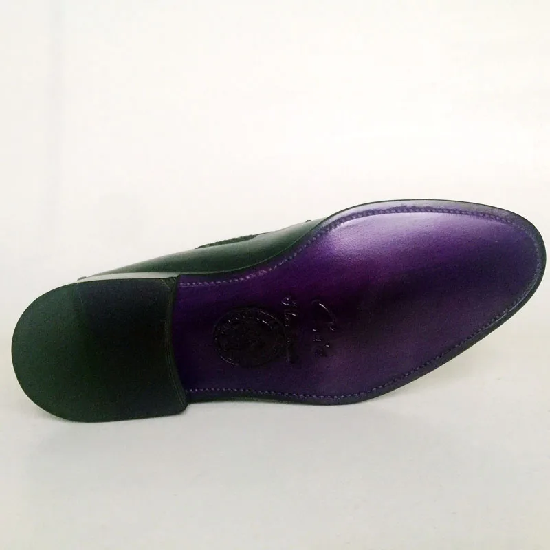 CIE круглым носком на заказ ручной работы Cap Toe ручная роспись Double Monk Straps100% из натуральной телячьей кожи мужская обувь красно-коричневый MS149