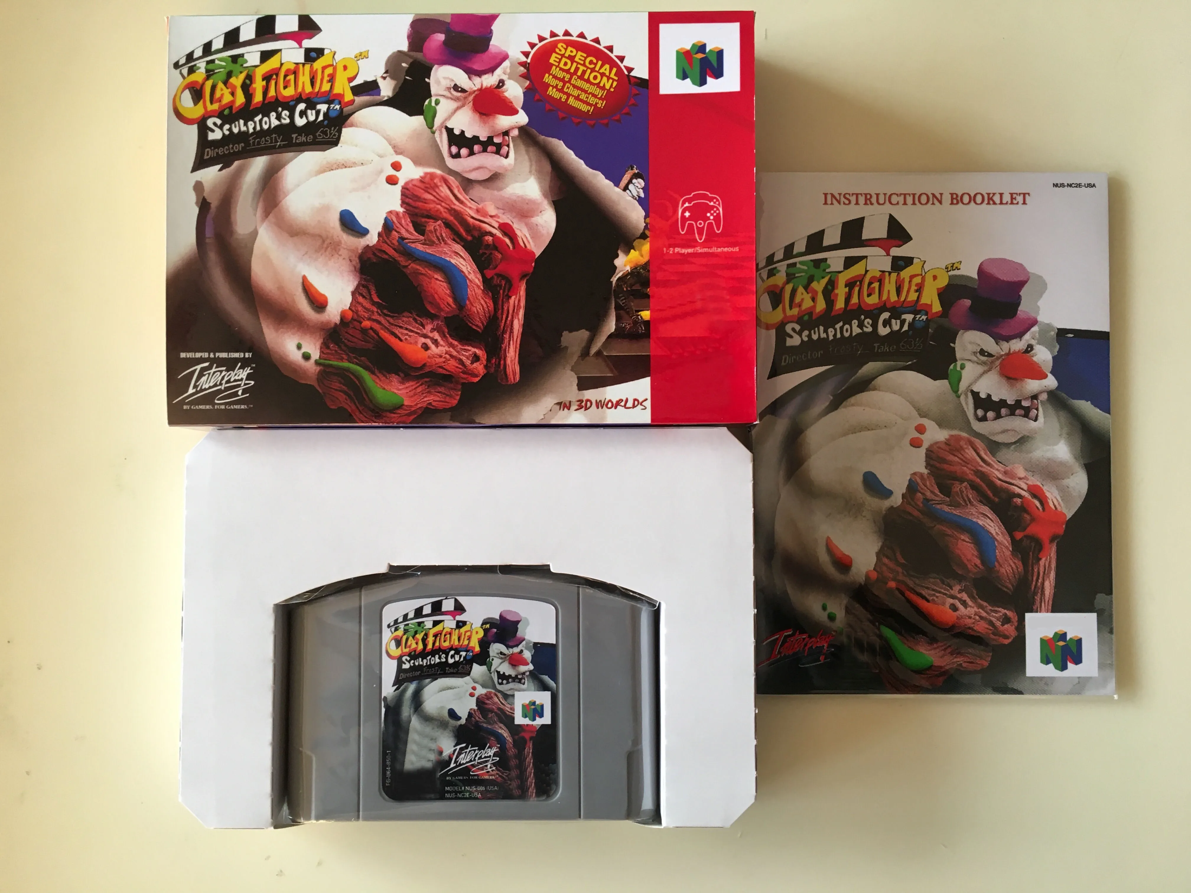 64 битные игры ** глиняный боец скульптор Cut PAL версия (коробка + руководство