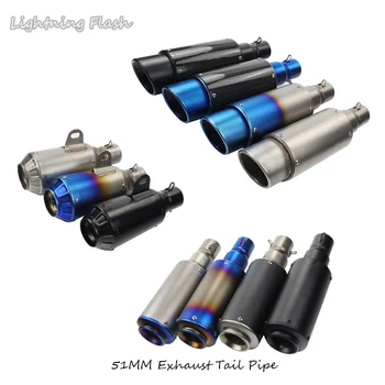 

51mm Universal Motorcycle Exhaust Pipe Stainless Steel Muffler Tips Exhaust Escape For Ninja zx636 ER6N CBR1000RR CB190 R1 R25