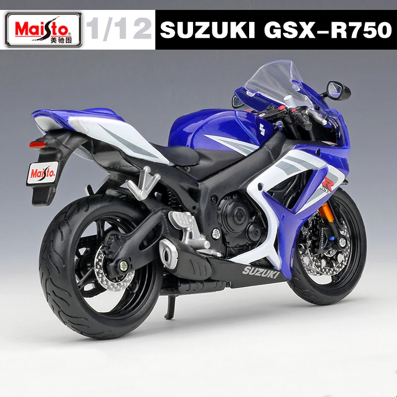 1:12 мотоцикл SUZUKI GSX R 750 литая модель из сплава металлическая Гоночные Игрушки для