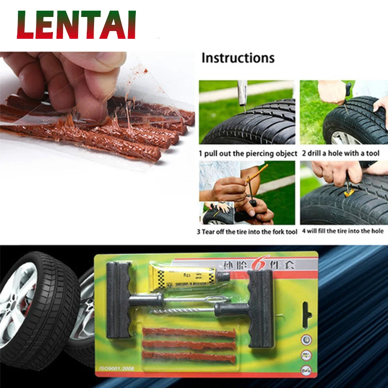 LENTAI 1Set Auto Car tubeless Tire Repair Tool Kit Tyre Puncture For Fiat Punto Volkswagen VW