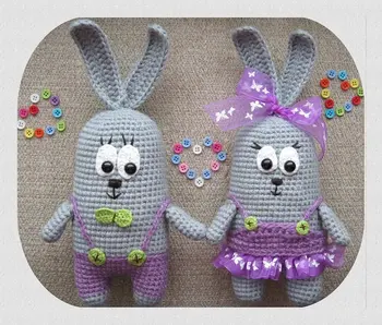 

crochet toys amigurumi handmade rattle doll bunny friends Model number JSZ0030
