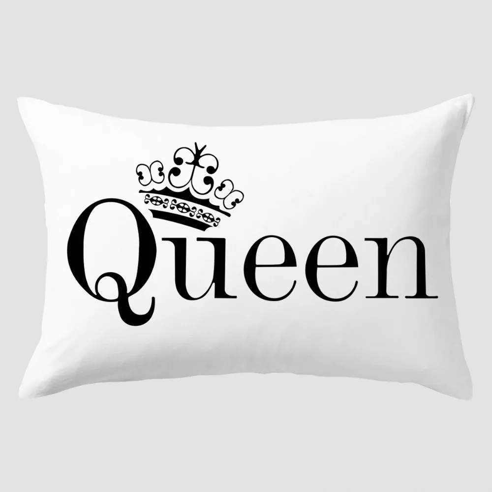 BeddingOutlet просвет наволочка «Королева» Декоративные подушки для тела Чехол простой дизайн буквы постельное белье 20x30 дюймов наволочка