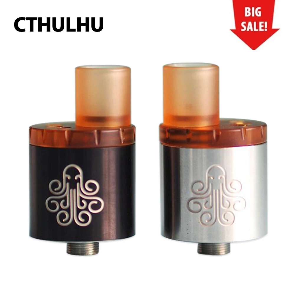 

Clearance Original Cthulhu MTL RDA 22mm with Easy Single Coil Build Deck & 510 Dirp Tip & BF Pin for MTL Vapers E-cigs Vaping