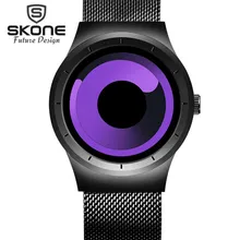 Mens Relógios Top Marca de Luxo Skone Cinta De Malha De Aço Inoxidável Quartzo Relógio de Pulso Relogio masculino Dos Homens Moda Estilo Aurora Novo