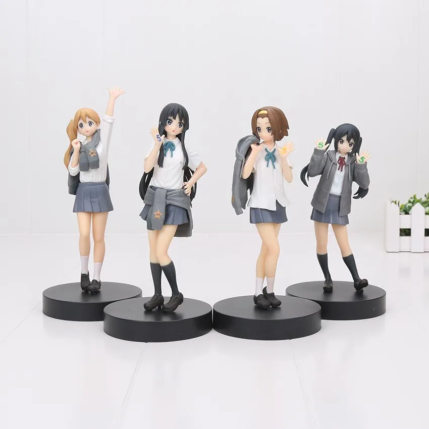 

Anime K-ON! Mio Akiyama Yui Akiyama Ritsu Kotobuki Tsumugi Nakano 5th anniversary Ver. PVC Action Figure Model Toy 18CM