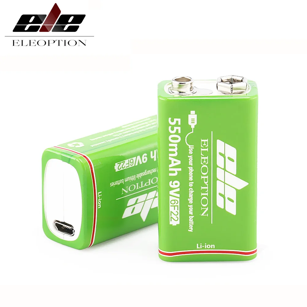

USB 9V rechargeable battery 550mAh lithium ion cell for microphone metal detector multimeter Gamepad