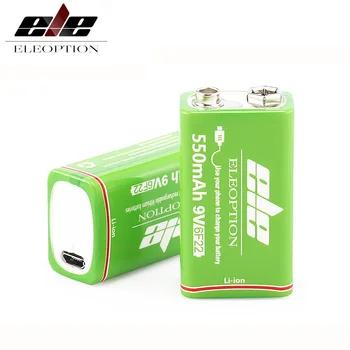 

USB 9V rechargeable battery 650mAh lithium ion cell for microphone metal detector multimeter Gamepad