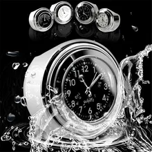 7/8″ 1″ Waterproof Motorcycle White Handlebar Mount Dial Clock Watch /Temp Thermometer for Harley Yamaha Motor Bike Accessories