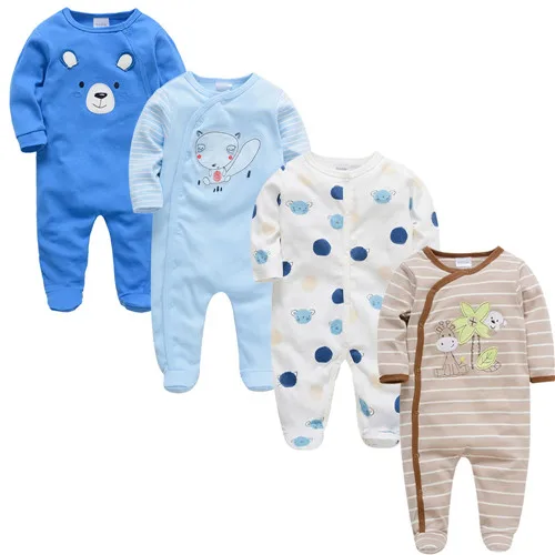 Коллекция года, 3 4 шт./партия, летняя одежда для маленьких мальчиков, roupa de bebes, комбинезон для новорожденных, Хлопковая пижама с длинными рукавами Комбинезоны для детей возрастом от 0 до 12 месяцев, одежда для малышей - Цвет: 40813945