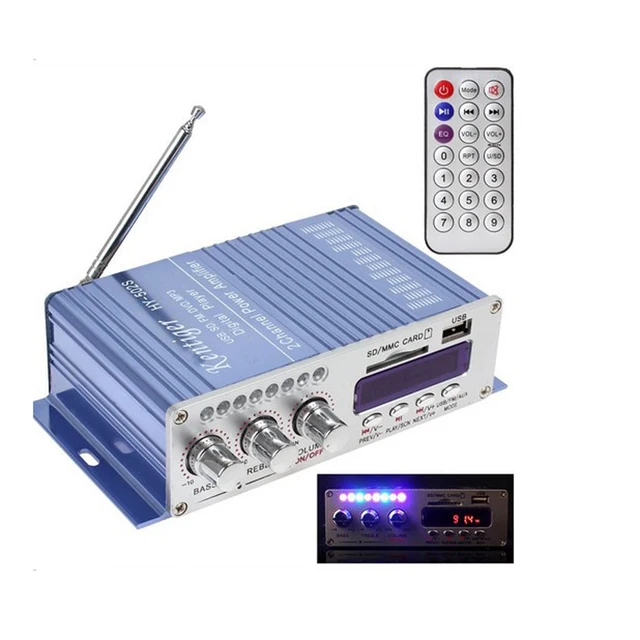 Best Offers Newest HY-502 2CH Hi-Fi Digital Motorcycle Auto Car Stereo Power Amplifier with Remote Control for Mobile Phone MP3 MP4 PC TF