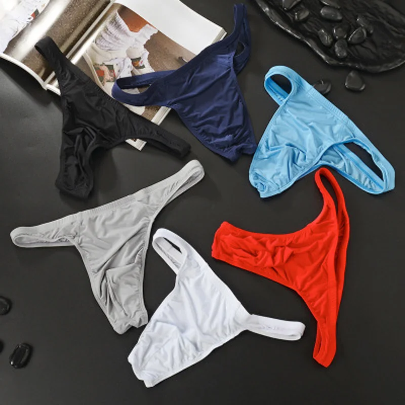 

Tanga Exotic Panties Underwear T-Back Underpants Shorts 2019 New Style Men's Sexy Briefs Underwear Men Ice Silk G-string Thong