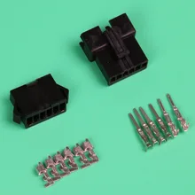 10 компл. черный электрической розетки 6-контактный Кабельный разъем 2.54 мм SM-6P комплект автомобильной мужской женский терминал для автомобилей/ лодки/корабль