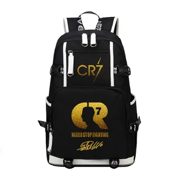 

Ronaldo Messi Canvas Backpack Men Women Large Capacity Travel Bag CR7 Backpacks Boy Girl School Bag For Students Casual Rucksack