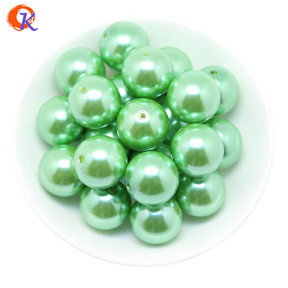 Сердечный дизайн шармы Ювелирные изделия Красочные 6-20 мм акриловые круглые имитация жемчуга бусины для массивных бусин ожерелье и браслет Изготовление - Цвет: A34 Apple Green