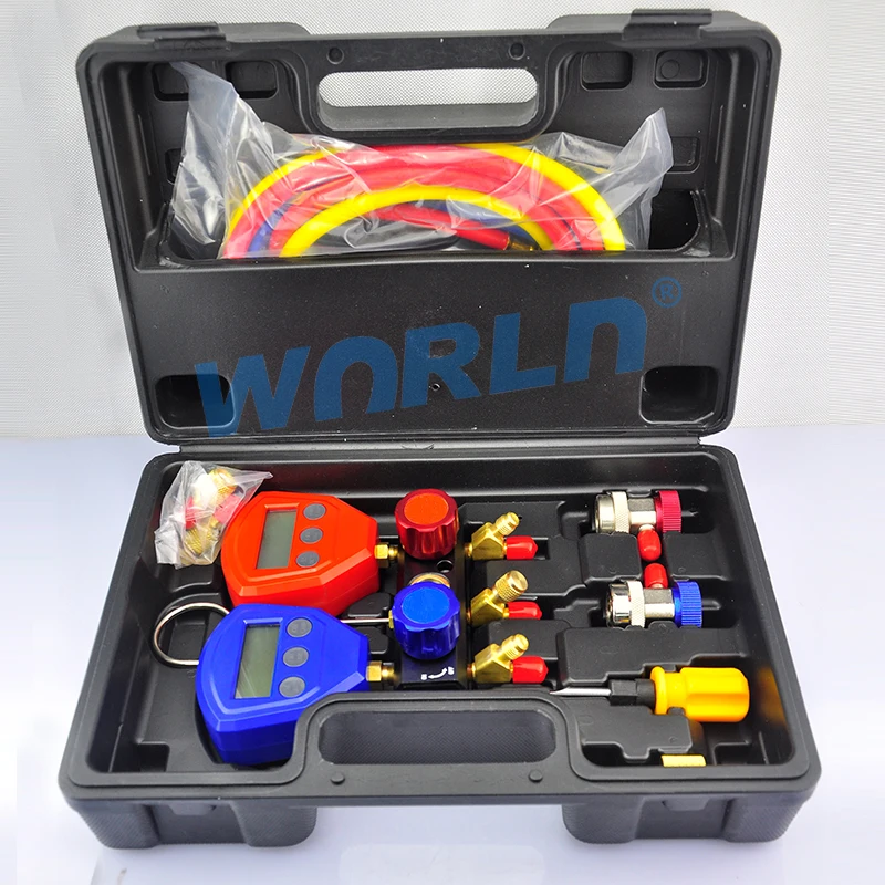 Manifold Gauge AC Digital Manifold Gauge set LCD Digital Dual