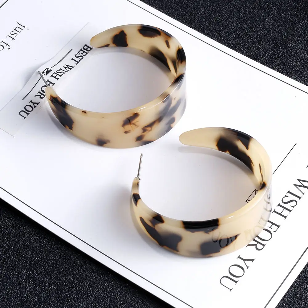 SOHOT, винтажные полимерные акриловые серьги-кольца, красочные леопардовые уксусная кислота, классические женские ювелирные изделия, бижутерия для юбилея, Brincos - Окраска металла: leopard