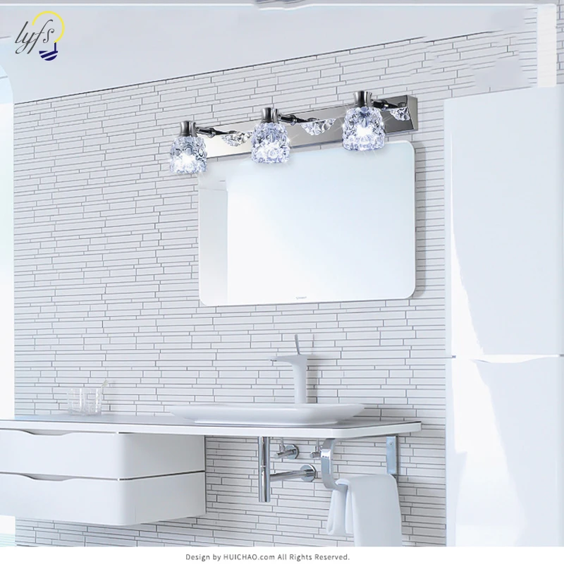 

lyfs lampada LED 9W mirror light led bathroom mirrort crystal wall lamp AC220V stainless steel mirror cabinet lamp