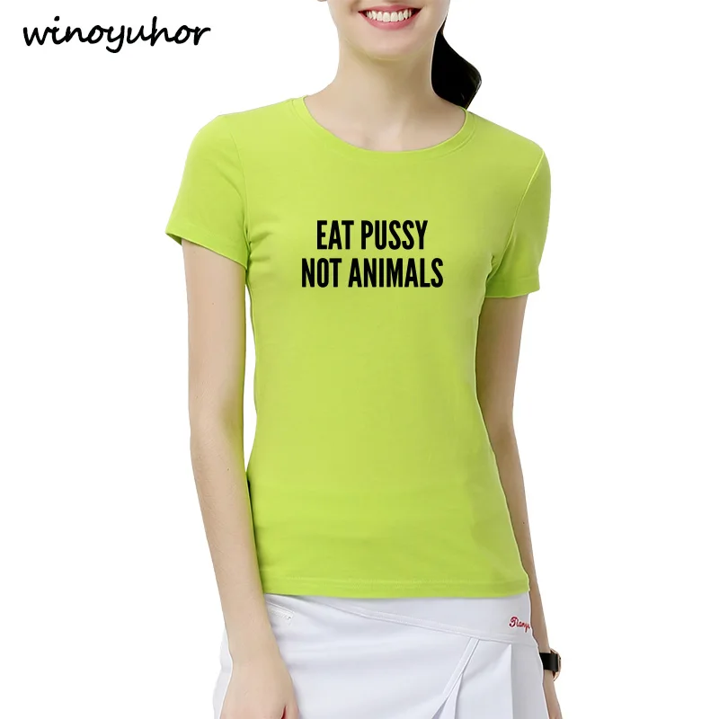 Женская футболка с коротким рукавом Eat Pussy Not Animal Vegan летняя повседневная