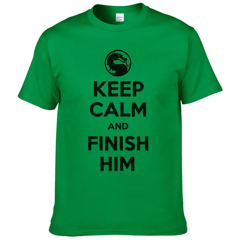 Keep Calm And Finish He mmoral Kombat футболки Ringer мужские MK летние хлопковые топы футболки#078 - Цвет: green