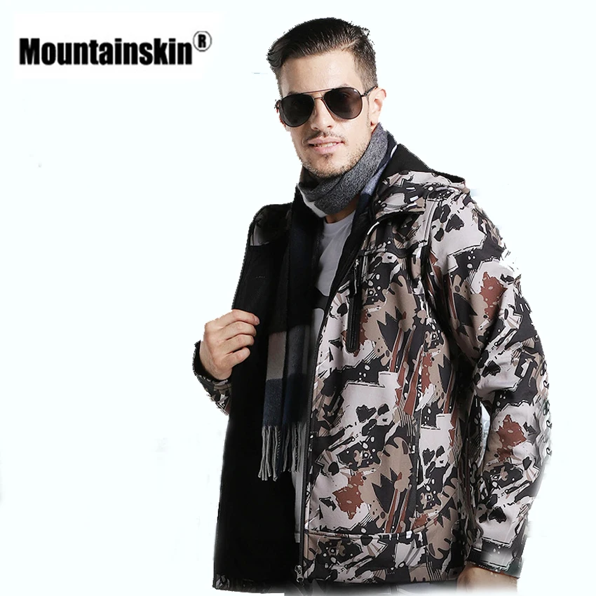 Mountainskin الرجال الربيع في الهواء الطلق الرياضة سوفتشيل جاكيت من الصوف التخييم المشي يندبروف الحرارية مقنعين العلامة التجارية الملابس VA333 Mountainskin الرجال الربيع في الهواء الطلق الرياضة سوفتشيل جاكيت من الصوف التخييم المشي يندبروف الحرارية مقنعين العلامة التجارية الملابس VA333