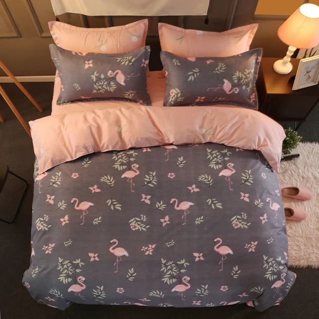 Cheap KELUO Home Textile 3/4pcs King Size Bedding Sets Duvet Cover Sets Pillowcases Flat sheet Flamingo Cheap KELUO Home Textile 3/4pcs King Size Bedding Sets Duvet Cover Sets Pillowcases Flat sheet Flamingo