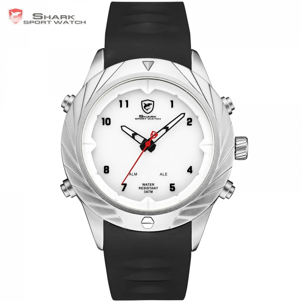 

Top Brand Luxury Shark Sport New Design Watch for Men Alarm Watches Silicon Band reloj hombre LED Digital Dress Watches / SH580