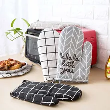 1 шт хлопчатобумажные перчатки для духовки термостойкие рукавицы кухонные рукавица и прихват для микроволновой печи утепленные нескользящие утепленные перчатки