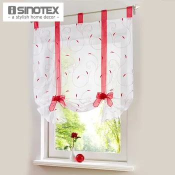 

Embroidered Roman Curtain Home Wave European Stitching Colors Living Room Balcony Voile Panel 1PCS