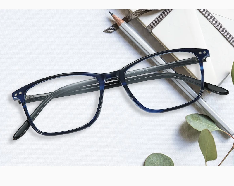 Acetate Prescription Glasses Frame Women Anti Blue Light CR39 Lenses Eyeglasses Female Square Spectacle Eyewear (5)