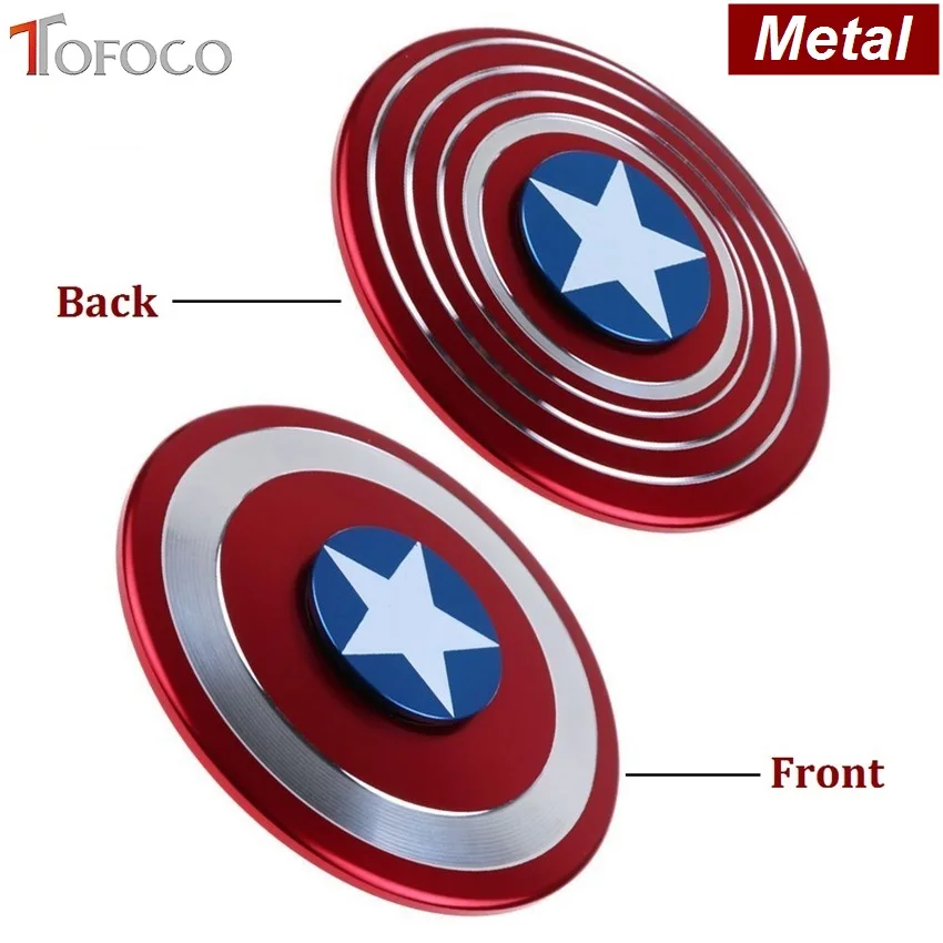 

TOFOCO Fidget Spinner Metal Captain America Figet spinner For Hand Spinner Cube Focus Release Stress Spiner Spynner Toy