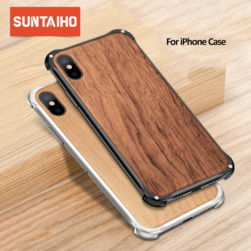 Suntaiho Деревянный чехол для iPhone X телефона 7 термополиуретановый противоударный 8 6