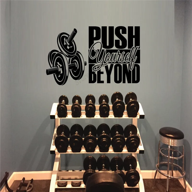 

Wall Decoration Keep Fit Room Sticker Gym Fitness Sports Mural Vinyl Art Removeable Poster Motivation Ornament LY325