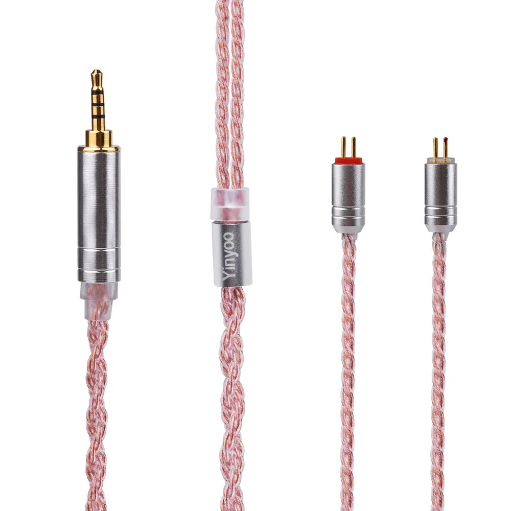 Yinyoo 6 Core 2,5/3,5 баланс посеребренный медный кабель для наушников кабель обновления с MMCX/2Pin для ZST ZS10 PRO TRN X6 V90C10 V2 - Цвет: 2PIN 2.5