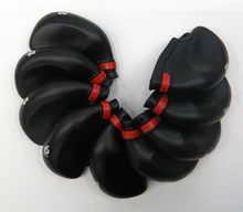 Free Shipping 9pcs Pack Set PVC Rubber Golf Club Iron Head Covers Protectors Headcovers 3-SW Fit All Irons Black