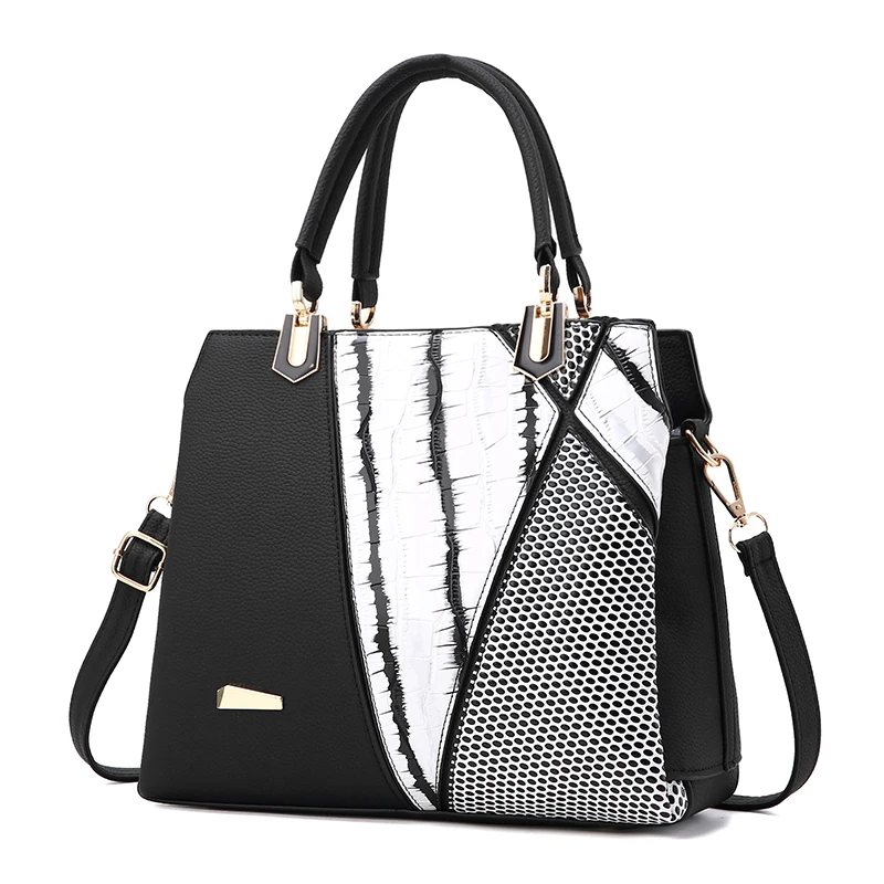 Sac Femme Femmes Marque Nouveau Design Sac À Main Noir Et Blanc Rayé