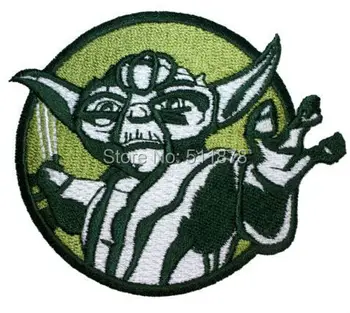 

3.3" Jedi Yoda Circle Emblem Lightsaber Star Wars World Park Movie Park Movie TV Series Costume Embroidered Emblem iron on patch