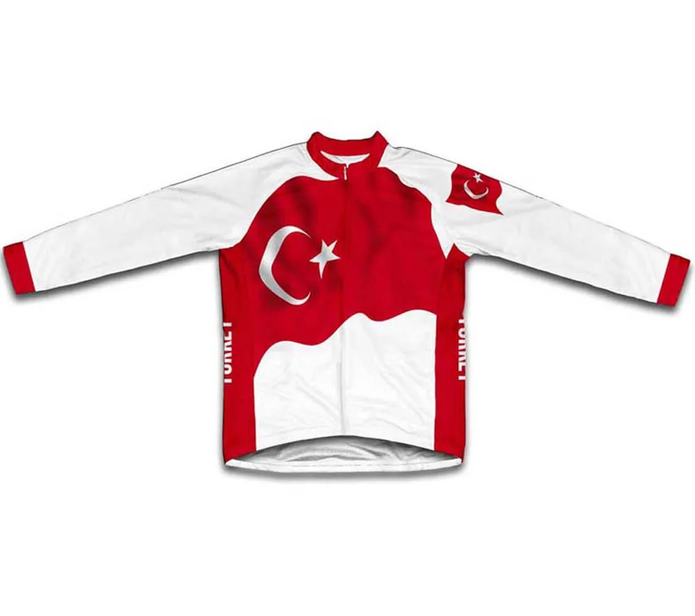 Turkey Flag Флаг России, флаг Турции и т. Д. Велосипедная спортивная зимняя флисовая велосипедная одежда, Майо ropa ciclismo, велосипедная майка/велосипедная одежда - Цвет: Turkey Flag