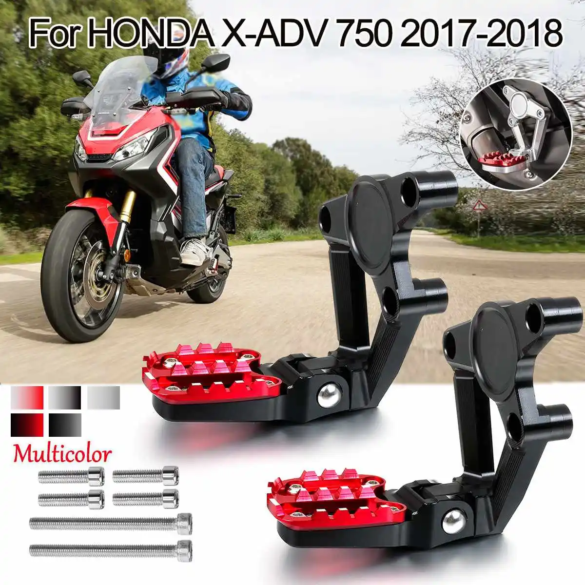 Мотоцикл CNC Алюминиевый задний ножной набор подножка ножная педаль пассажирские задние наборы для HONDA X-ADV XADV X ADV 750 2017 2018