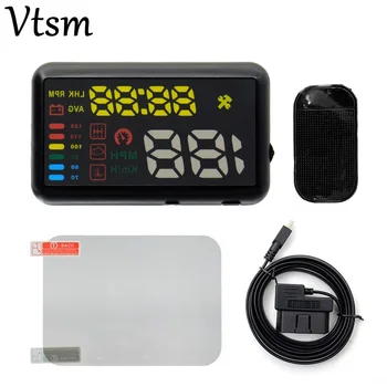 

ATDIAG X7 Universal Car HUD Head Up Display KM/h MPH Overspeed Alarm Windshield Project Vehicle Speedometer
