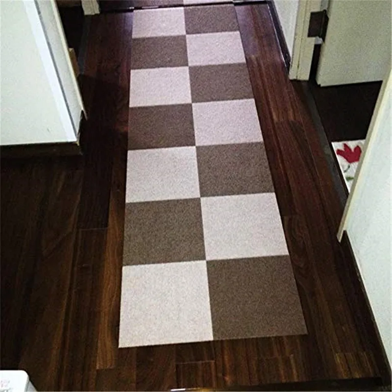 Non-slip Adhesive Carpet 28x28cm Square Stitching Floor Mat Simple Home Glue-free Self-adhesive Carpet Stairs Step Mat